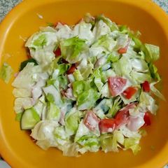 A picture of Cucumber Lettuce salad.