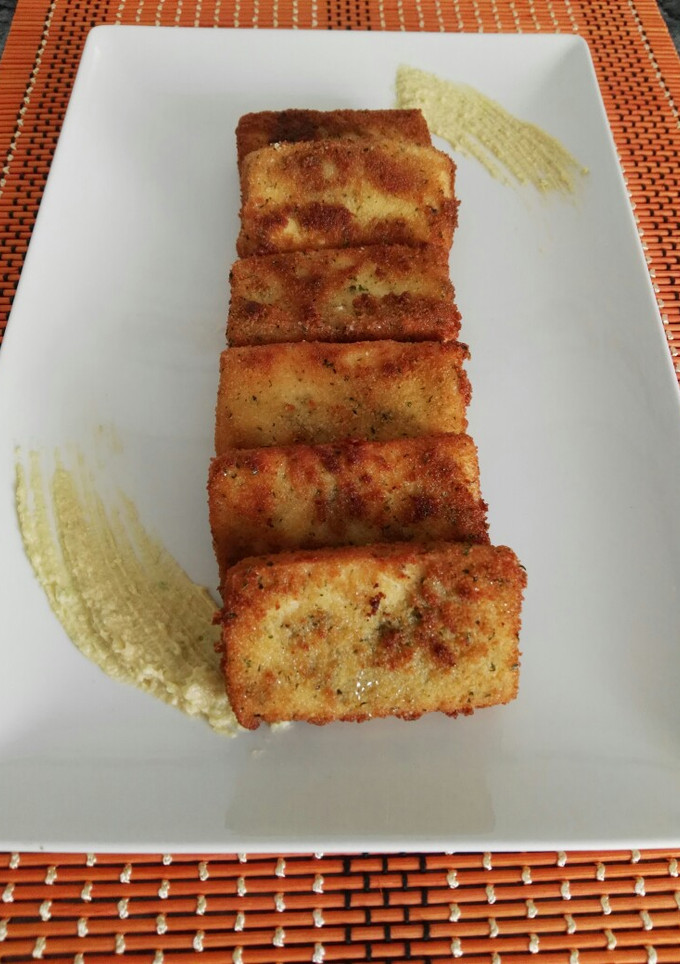 Una foto de Tofu empanado