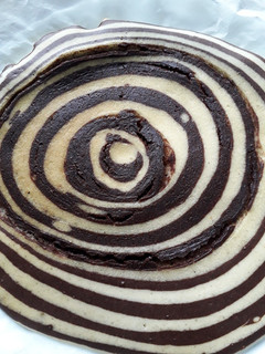 A picture of Zebra pan cake.