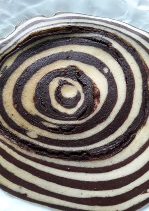 A picture of Zebra pan cake.