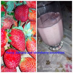 A picture of Strawberry and banana smothie.