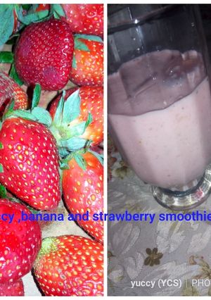 A picture of Strawberry and banana smothie.