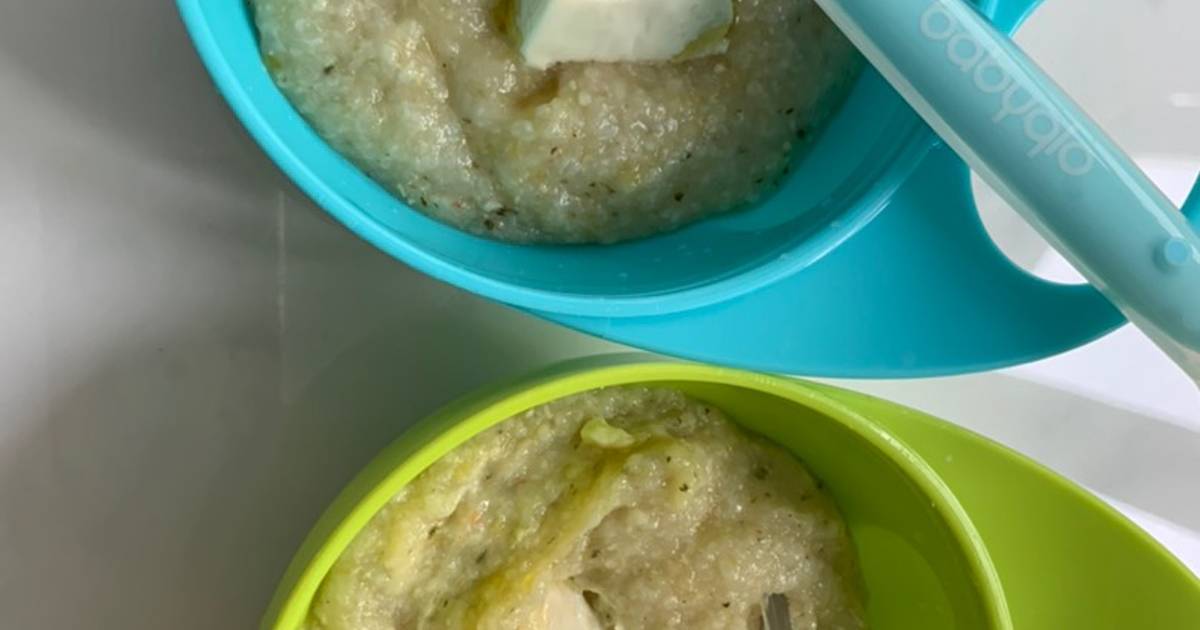 7 resep mpasi 8 bulan bubur ayam slow cooker enak dan mudah Cookpad
