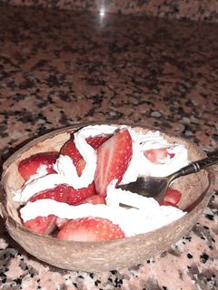 Una foto de Fresas con nata