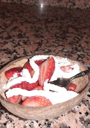 Una foto de Fresas con nata