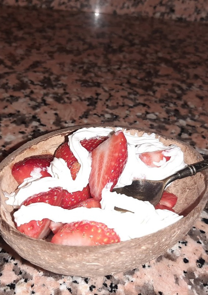 Una foto de Fresas con nata