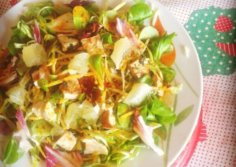 Insalata mista con pollo e limone (ricetta light)