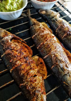 A picture of Grilled mackerel #myvalentinesrecipecontest.