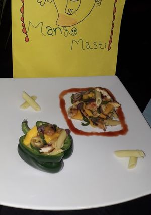 A picture of Mango chicken pasta.