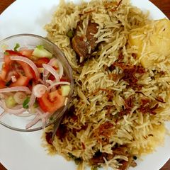 A picture of Mutton/beef/chicken pulav😊(rice cook with mutton stock).