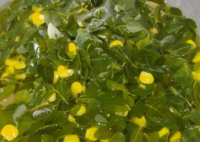 Cara Membuat Sayur bening daun kelor + jagung Untuk Pemula