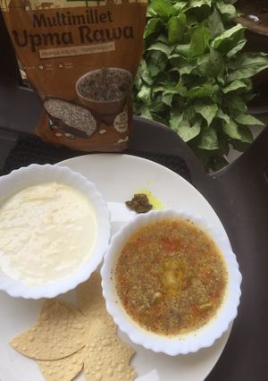 A picture of Multimillet veggie khichdi.