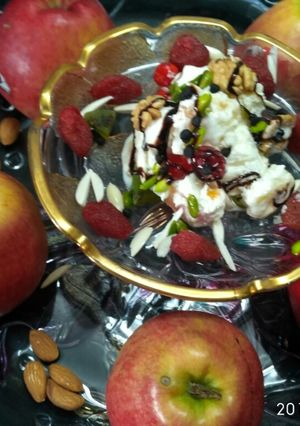 A picture of Choco Fruit Ice Cream with custard apple pulp.