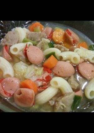 Foto resep Sop Sosis, Bakso, Macaroni