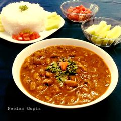 Rajma with steamed rice A picture of Rajma with steamed rice.