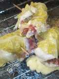 Involtini di petto di pollo,con speck emmental, avvolti in foglie di verza