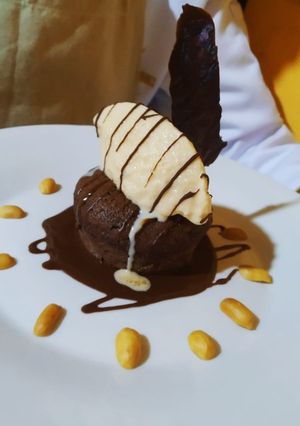 Una foto de Brownie de camote