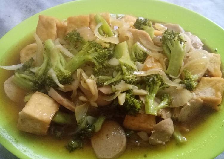 Brokoli cah baso tahu