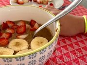 Una foto de porridge proteico