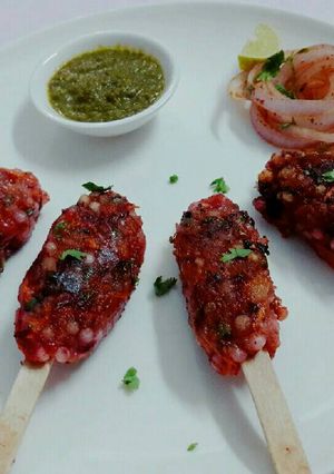 A picture of Sabudana Seekh Kebab.