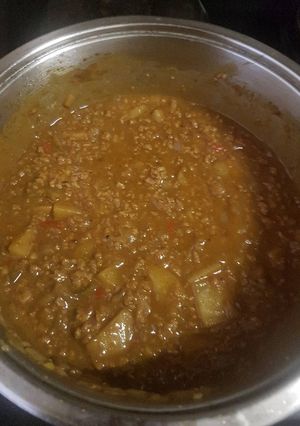 A picture of Mince served with brown Tortilla and salad.