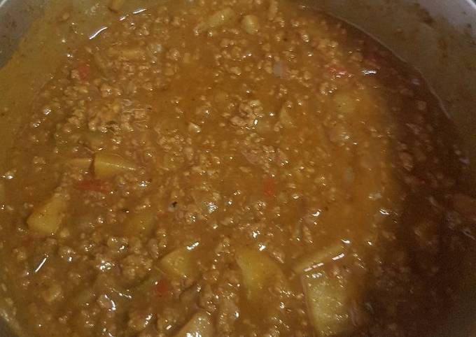 Mince served with brown Tortilla and salad