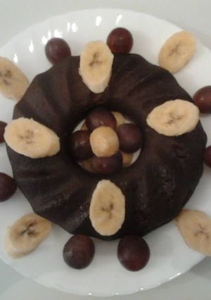 Una foto de Chocoflan de plátano