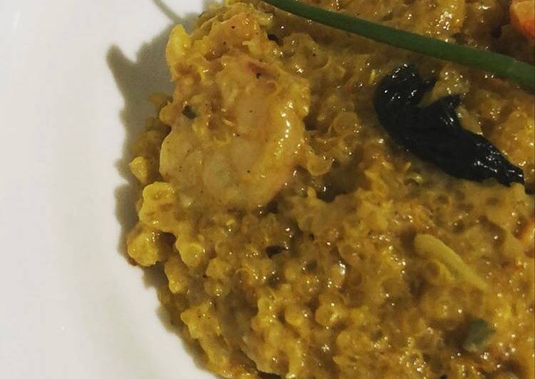 Risoto de quinoa com camarão