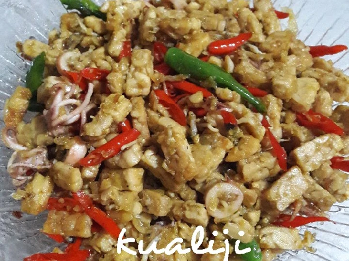Cara Sederhana Membikin Resep  Tumis Tempe-Teri Cumi Asin yang Enak Banget, Lezat Sekali