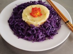 Una foto de Crujiente de repollo morado 🌶️🥙