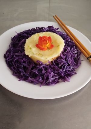 Una foto de Crujiente de repollo morado 🌶️🥙