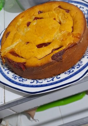 Una foto de Torta de auyama con queso y bocadillo