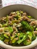 Leek and broccoli spelt risotto - vegan