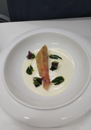 Una foto de Kappa de langostinos con crema de limón