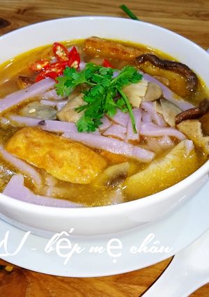 Hình của món Bánh canh khoai mỡ chay.