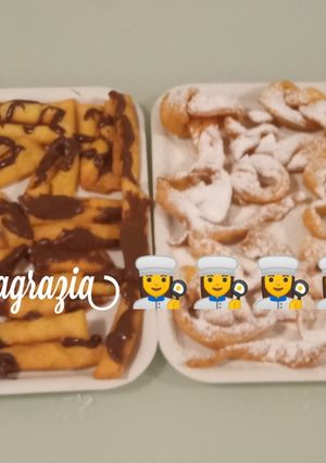 Foto di Chiacchiere e chiacchiere di carnevale con glassa al cioccolato 👩🍳🌍🇮🇹🏡🎭🎭🎭🎭🎭