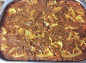 Una foto de Farfalles con Queso Fundido al Horno