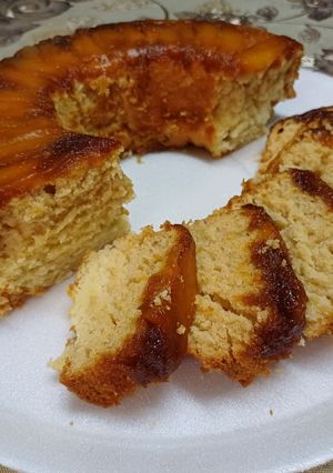 Una foto de Tarta invertida con mango 🥭