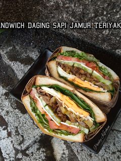 Foto resep Sandwich Daging Sapi Jamur Teriyaki