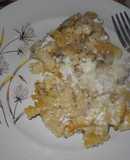 Fideos tirabuzones a los 5 quesos