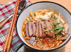 Hình của món Mì Soba Súp Bò Nấm.