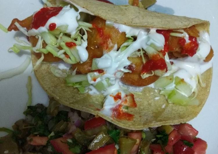 Tacos gobernador con coliflor🍻