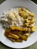 Pollo al curry con riso basmati