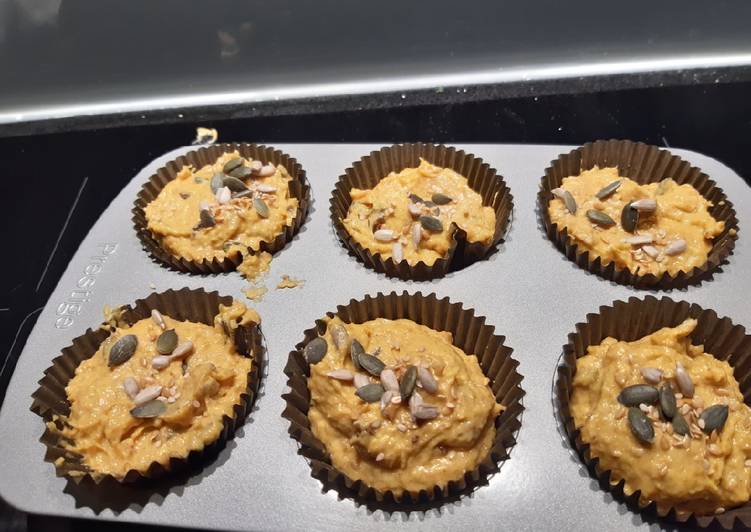 Steps to Make Favorite Pumpkin and spelt muffins (sugarless and butterless)