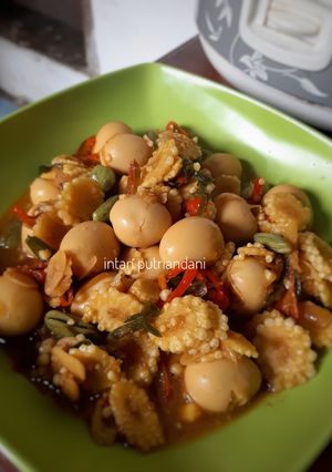 Foto resep Oseng putren telur puyuh pete kecap pedas #4