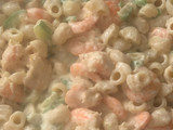 Pasta con calabacín y gambas