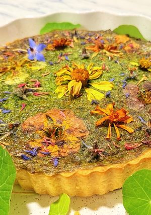 A picture of Botanical green savoury tart.