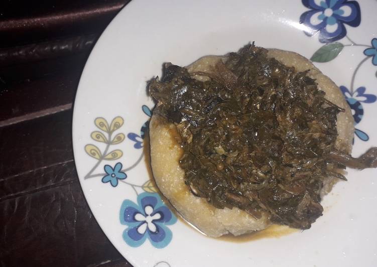 Easy Eba and vegetable soup Recipe | How to make Eba and vegetable soup Super Quick Homemade