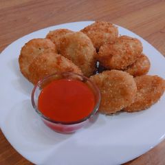 A picture of Potato cheese nuggets it's my favorite snacks I made it.