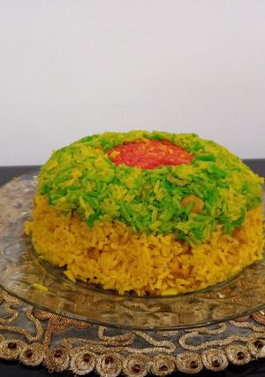 عکسی از دستور پلو میگو زعفرانی